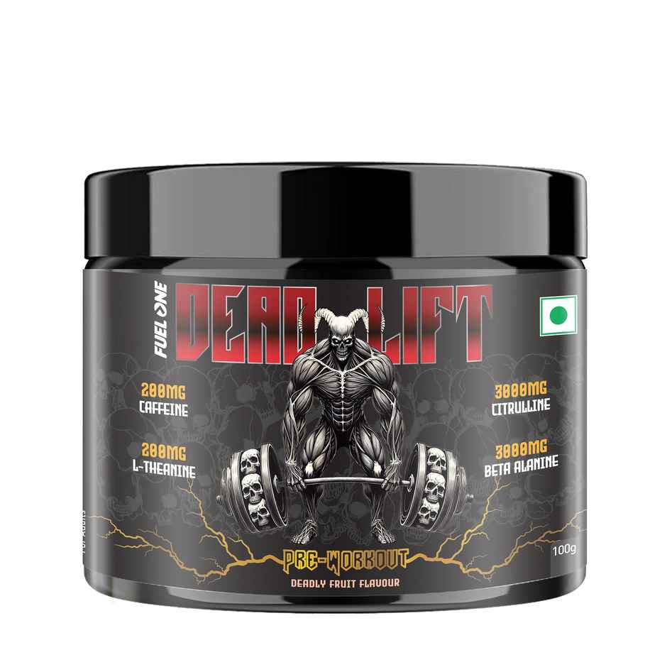 Fuel One Dead-Lift Pre Workout|200mg Caffeine, 200mg L-Theanine,3000mg Beta Alanine