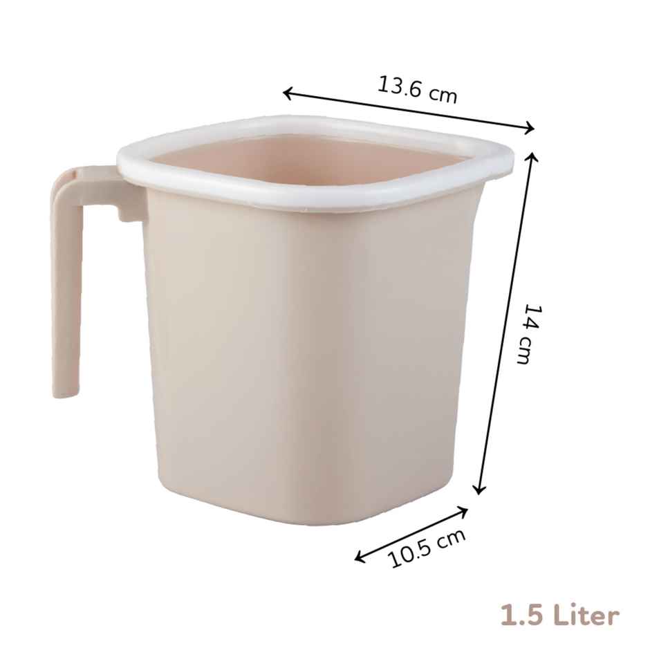 Ratan Plasticware Premia Bath Mug | 1.5 L | Desert Rose | Pack Of 1