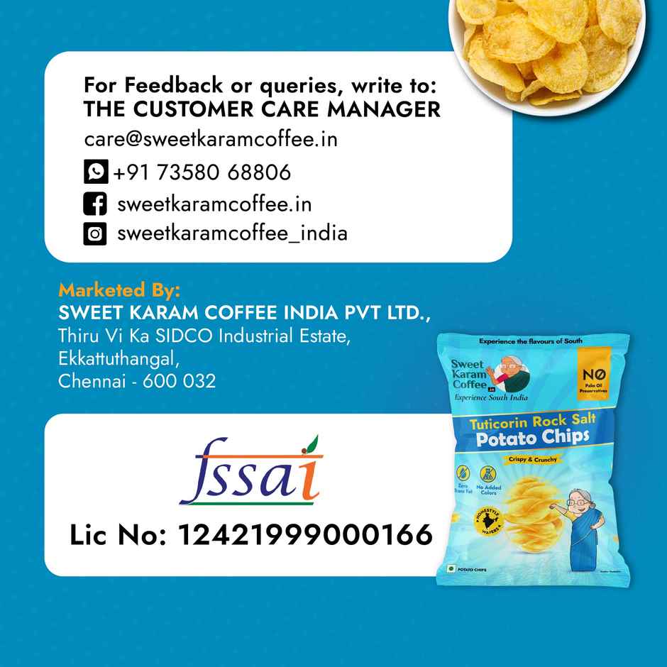 Sweet Karam Coffee | No Palm Oil Potato Chips | Tuticorin Rock Salt