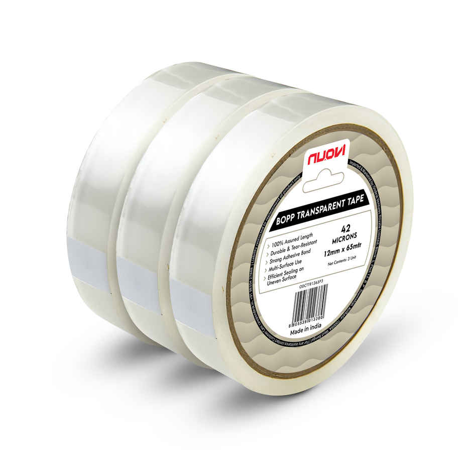 Nuovi BOPP Tape | Transparent - 12 mm x 65 m, 42 Microns