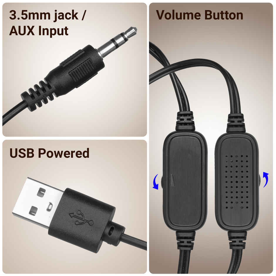Zebronics Igloo 1 USB Speakers | 8W | LED | AUX | Volume Control | PC Laptop