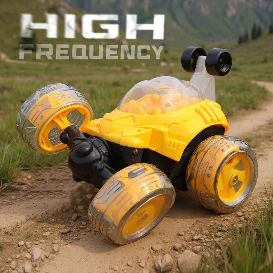 SEEDO Remote Control Car 1:18 , 27 MHz, Type-C Rechargeable, Fast Speed Big Stunt Car | Yellow