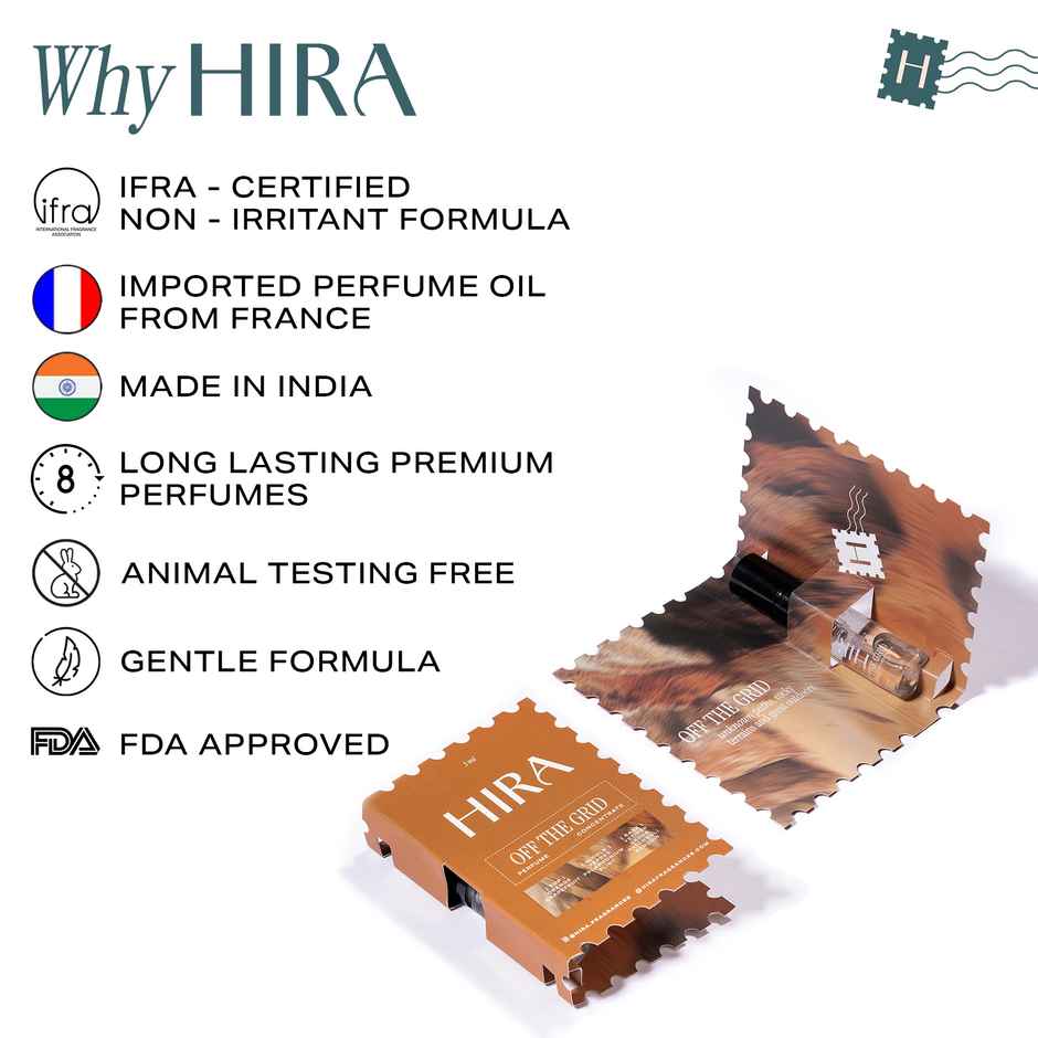 HIRA Off The Grid Eau De Perfume Mini for Men with Earthy & Citrus Notes