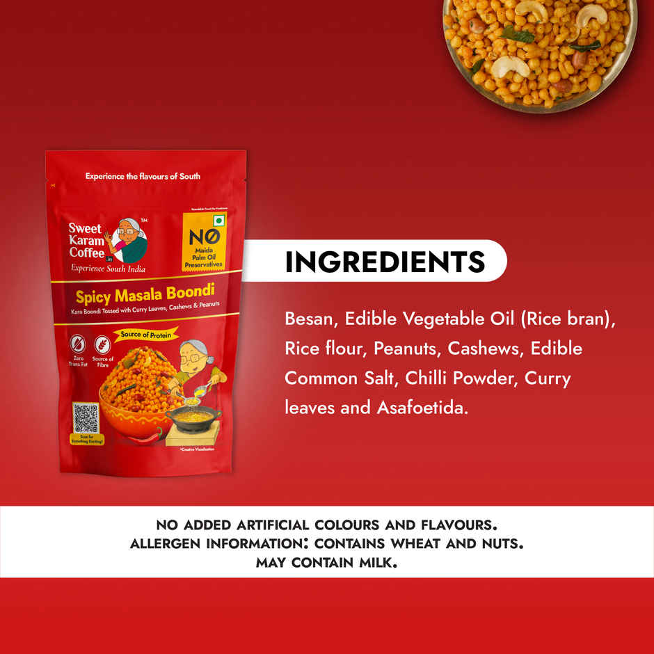 Sweet Karam Coffee Spicy Masala Boondi Namkeen | No Palm Oil