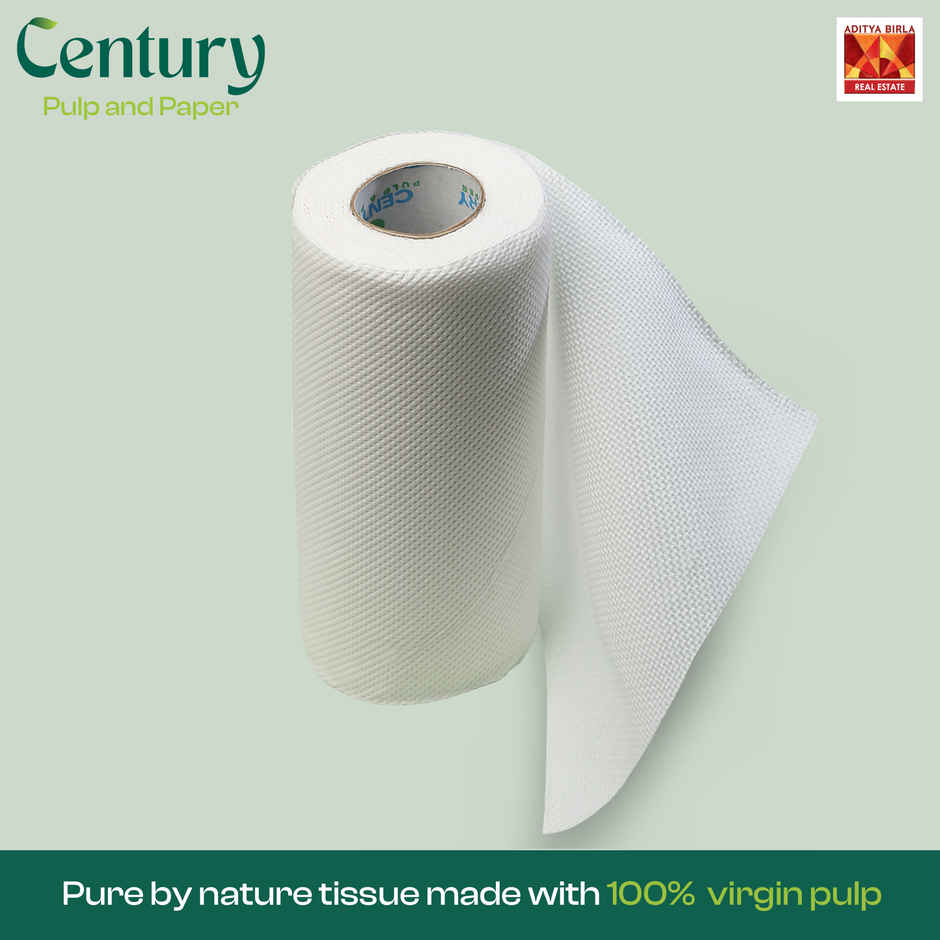 Century 2 Ply 100% Virgin Pulp Kitchen Towel Roll 4 in 1 - 60 Pulls Per Roll
