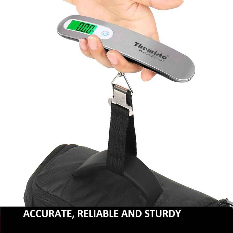 Themisto TH-WS09 Digital Luggage Weighing Scale| 50kg Capacity | Tare & Hold Functions