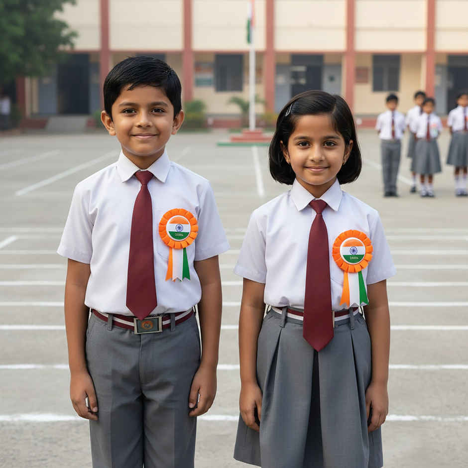 Patriotic Ribbon Badge Set for Republic Day | Orange Detail