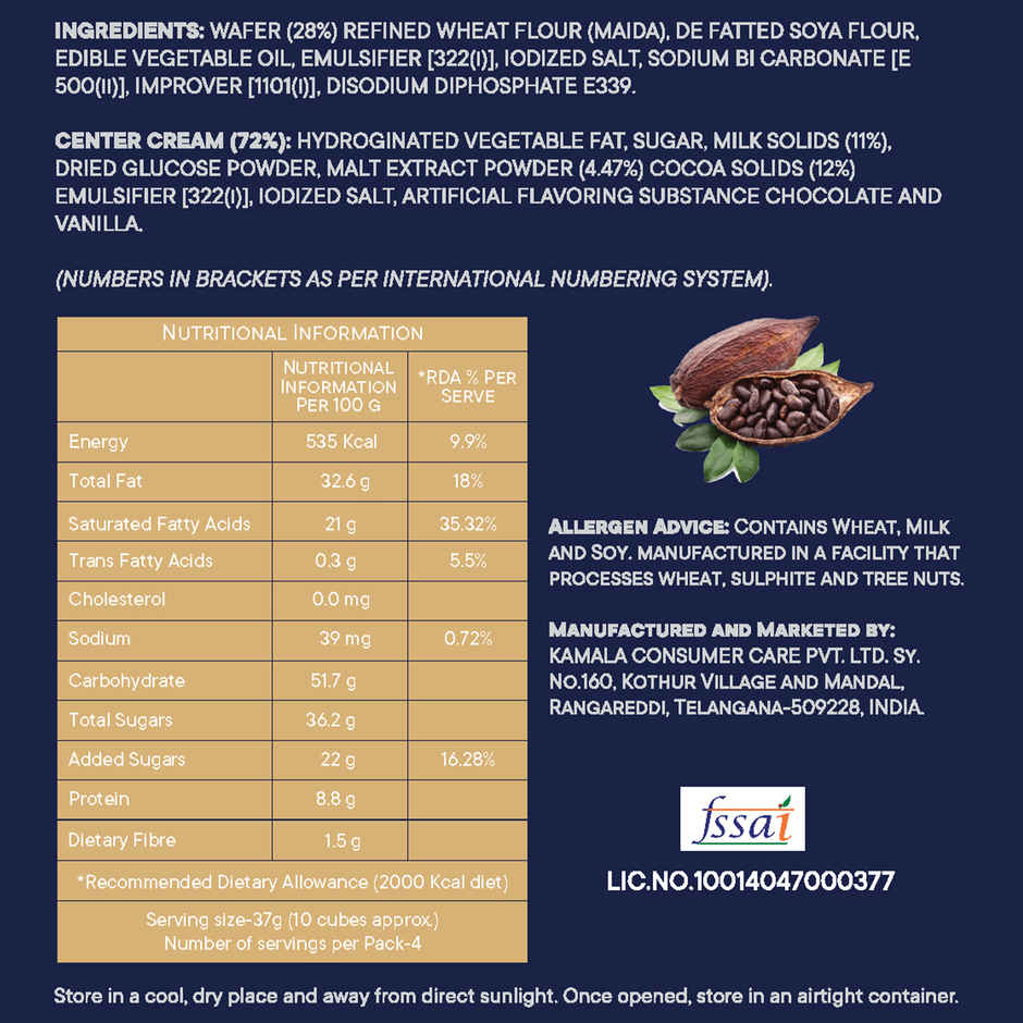 KYOMI Quattro Chocolate Flavoured Wafer Cubes