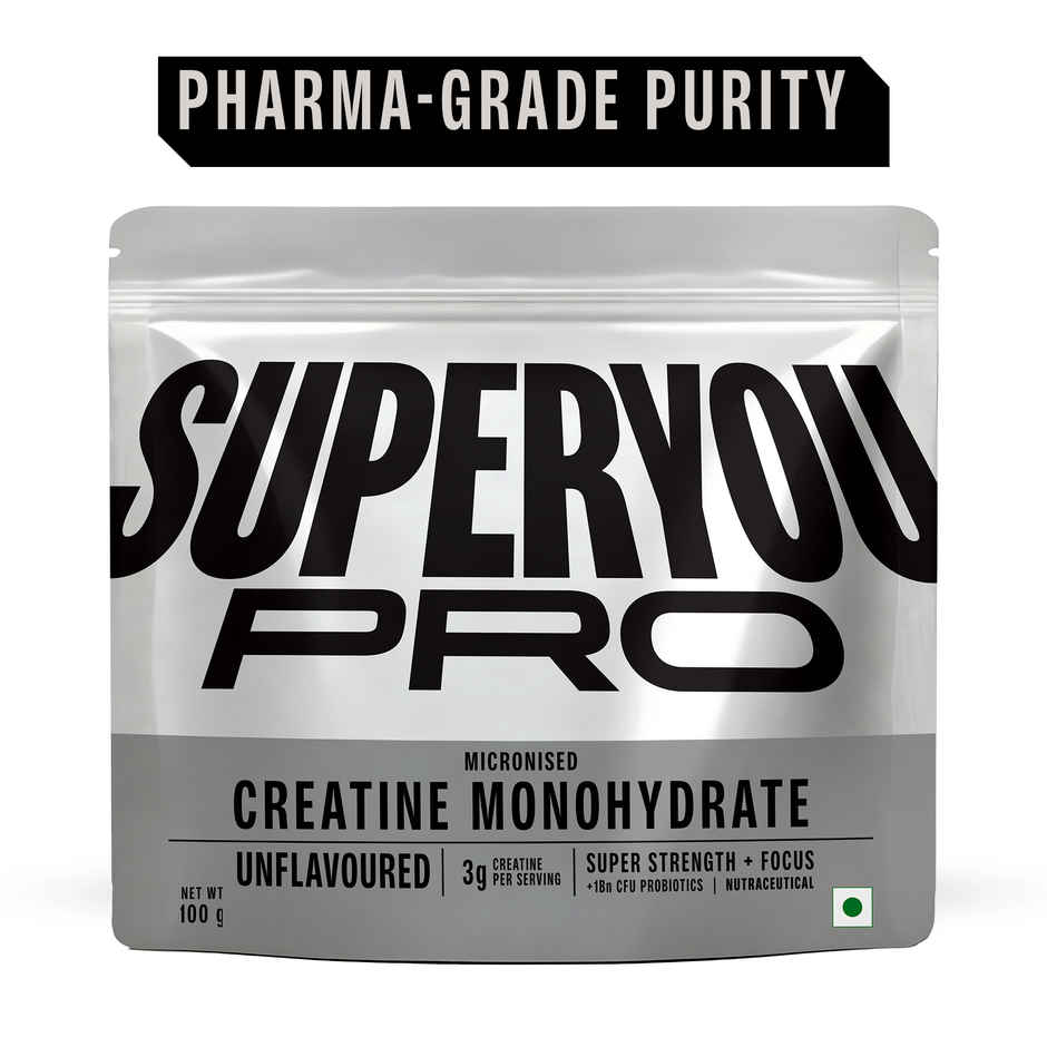 Superyou Pro Fermented Yeast Protein- Coffee | 24G Protein Per Scoop (1kg) & Superyou Pro Micronised Creatine Monohydrate | 33 Servings | Unflavoured (100g) Combo