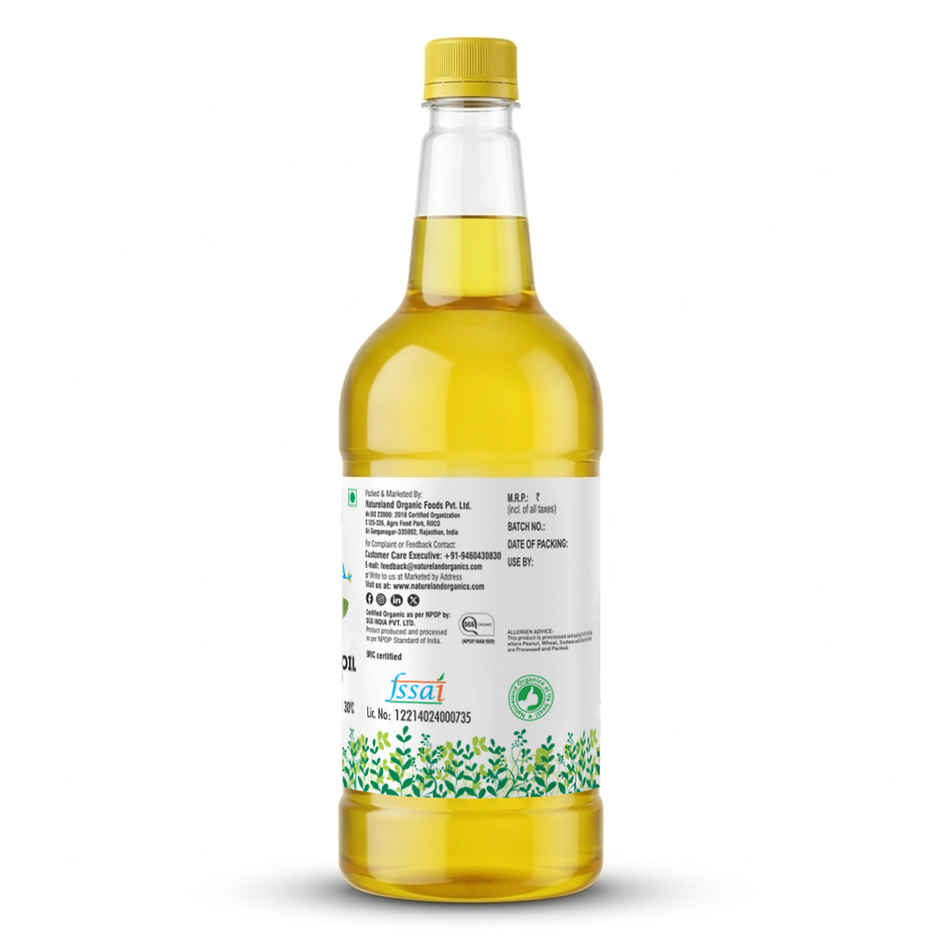 Natureland Organics Groundnut (Peanut) Cold Pressed Oil | Healthy Cooking Oil