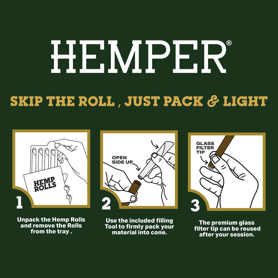 Hemper Sweet Flavoured Hemp Pre-Rolled Cones | Reusable Glass Tips