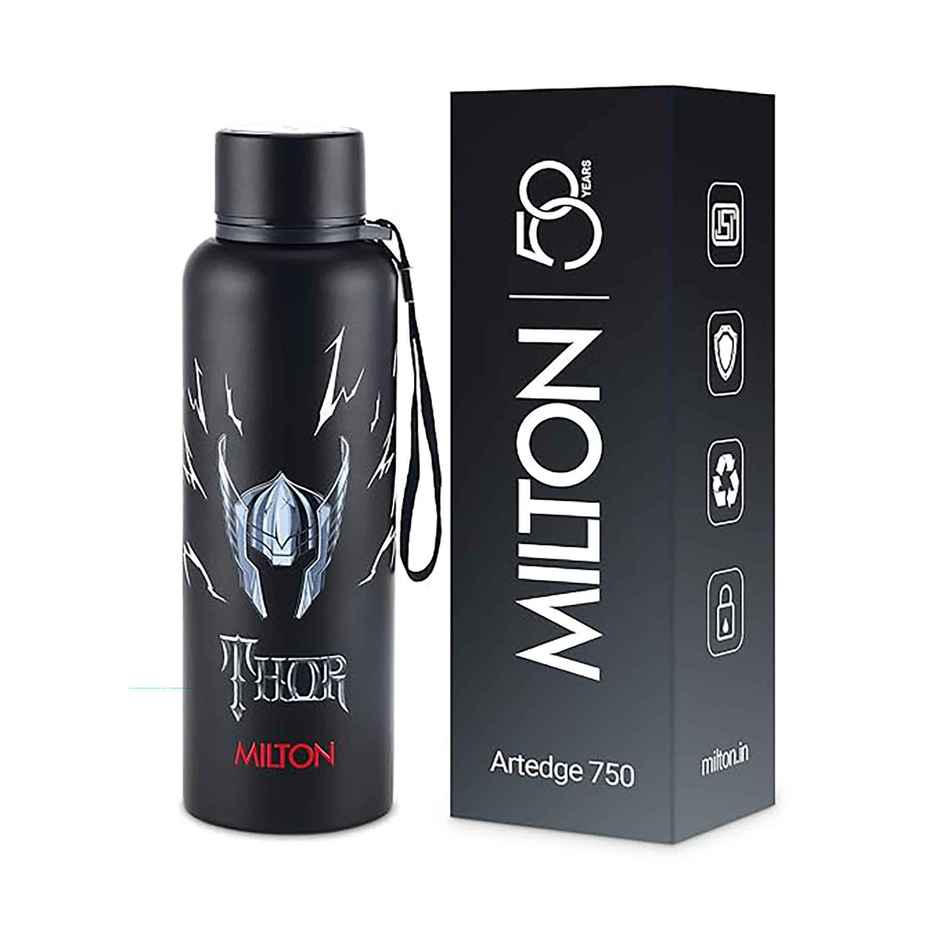 Milton Marvel Artedge Thermosteel Bottle | 725 ml | Black | Thor