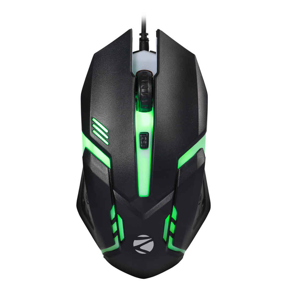 Zebronics Uzi High Precision Wired Gaming Mouse With 4 Buttons | Rainbow Led Lights | Dpi Switch
