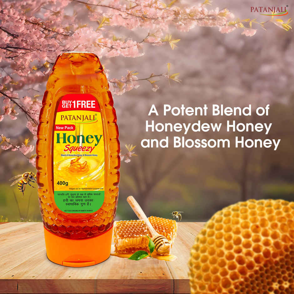 Patanjali Natural Honey Squeeze Pack- No Added Sugar