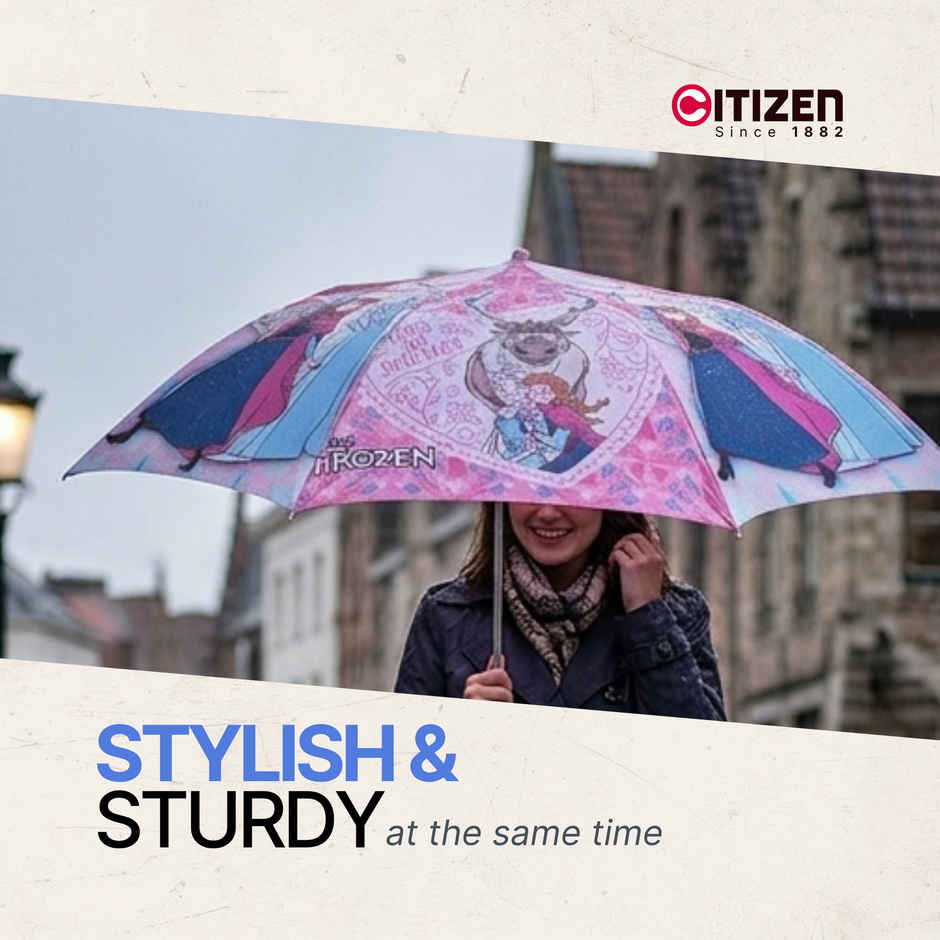 Citizen Auto Folding Kids Umbrella Frozen Print | 21 Inch | 3 Fold