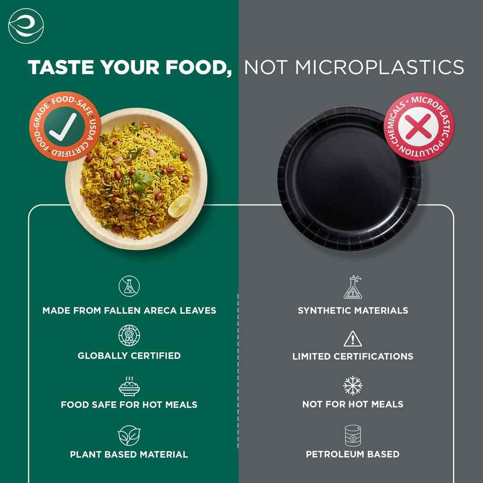 Eco Soul 6 Inch Round | 10 Count | Palm Leaf Plate Combo