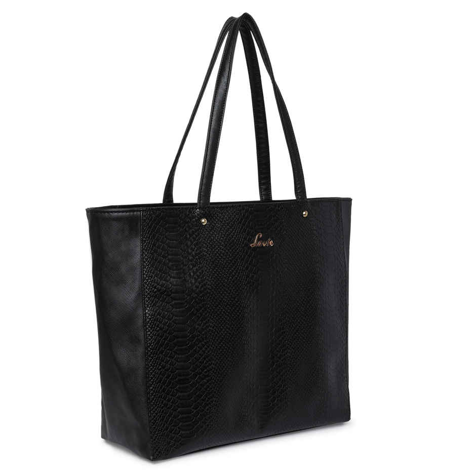 Lavie Women's Croc Nov Tote Handbag | Tote Bag For Work | Ladies purse | Shoulder Bag | Black
