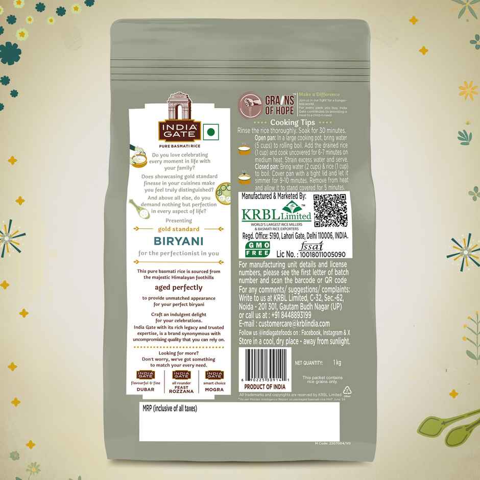 India Gate Biryani Gold Standard Basmati Rice | Perfectly Aged