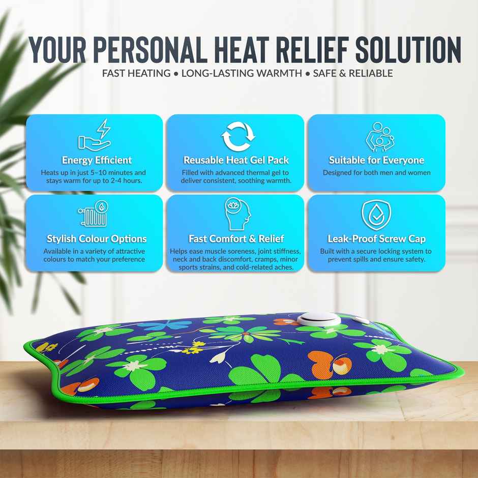 Aroma HGB1 Heating Warm Gel Bag For Backpain,Cramps, Bedwarmers, Joint Pain Relief Design May Vary