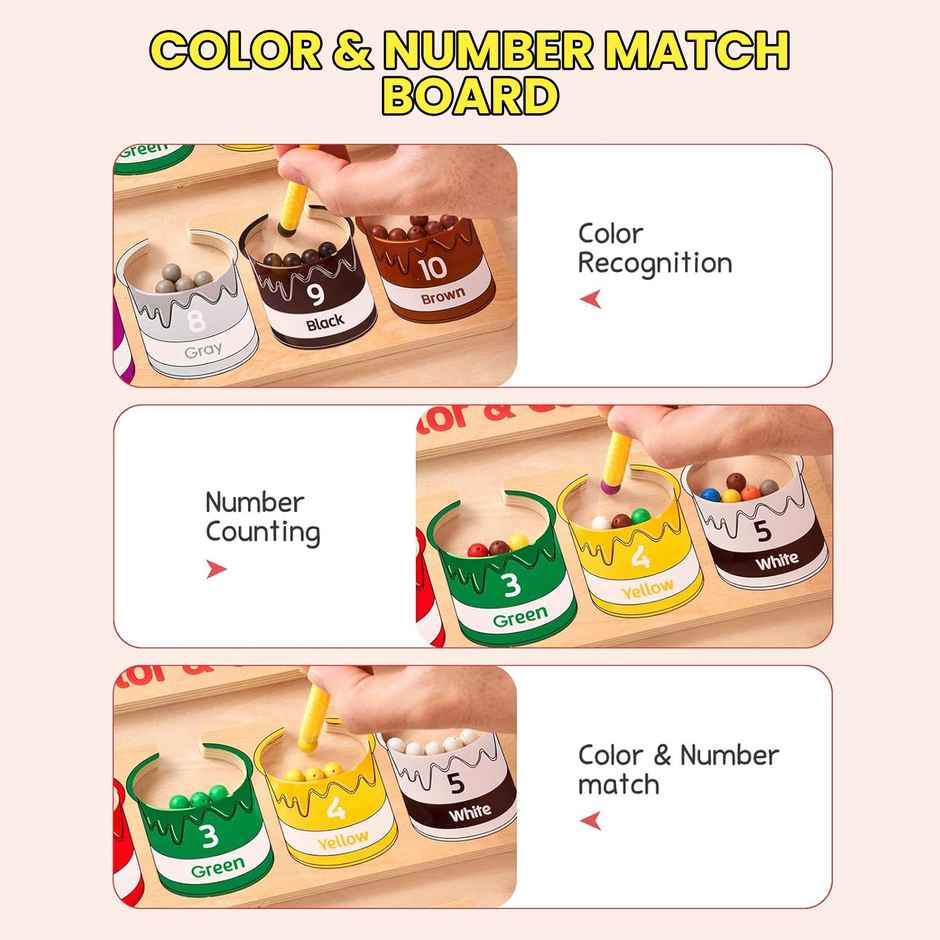 Kidology Wooden Magnetic Maze | Montessori Activity Busy Board Puzzle Toy For Kids - Number