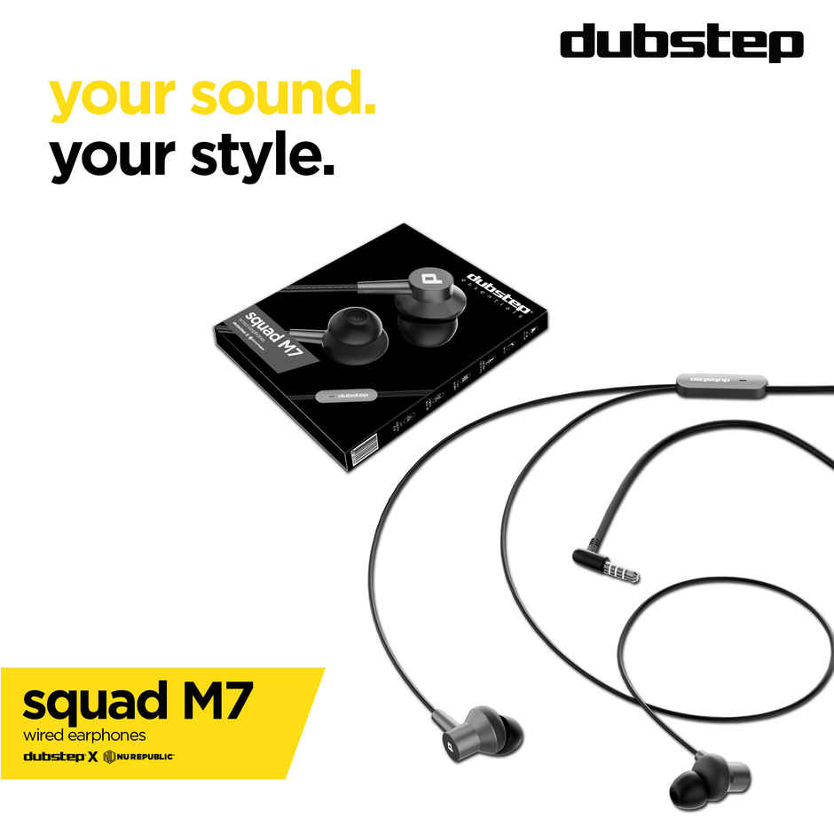 Dubstep Squad M7 With X-Bass Technology In-Ear Wired Earphones With Mic - Grey