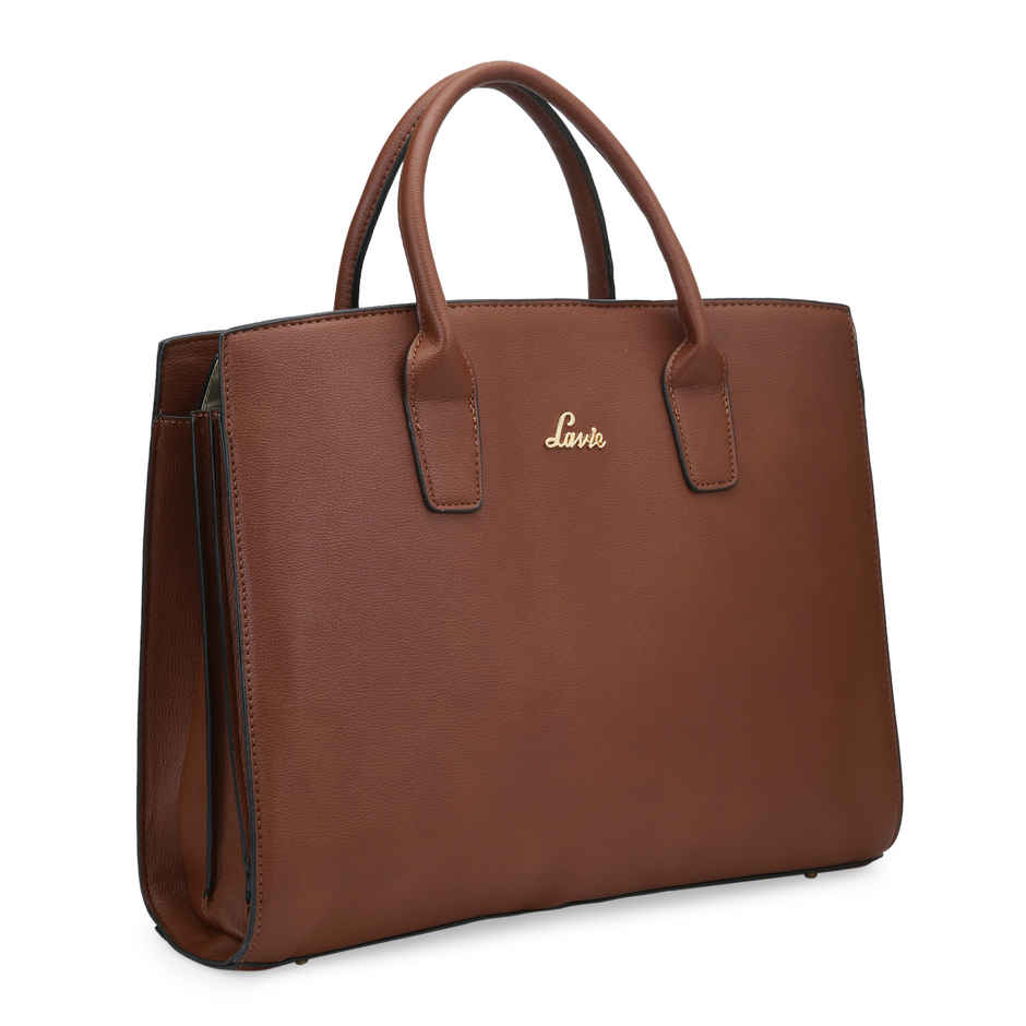 Lavie Women's Ellon Laptop Handbag for | Ladies purse | Shoulder Bag | Brown