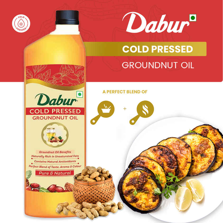 Dabur Groundnut (Peanut) Cold Pressed Oil | Healthy Cooking Oil