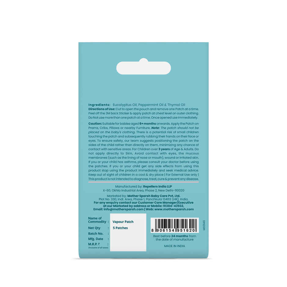Mother Sparsh Natural Vapour Patches (Pack of 5)