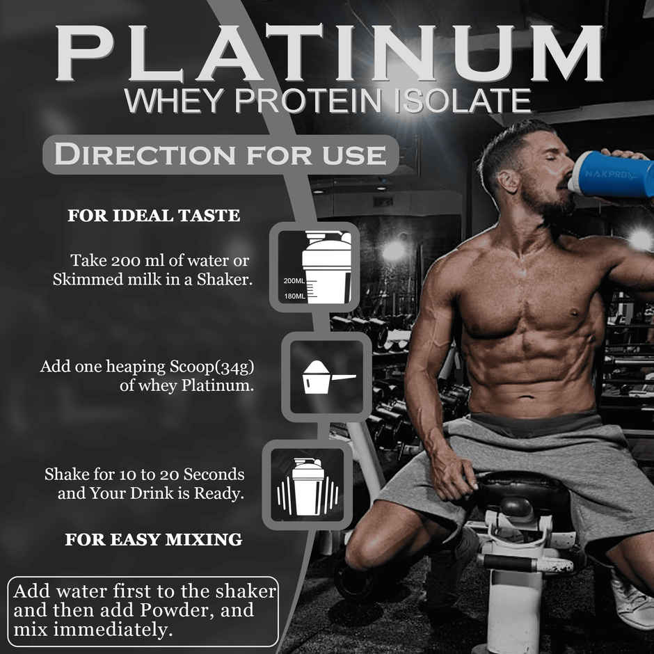 Nakpro Platinum Whey Protein Isolate |Trustified Certified | Chocolate