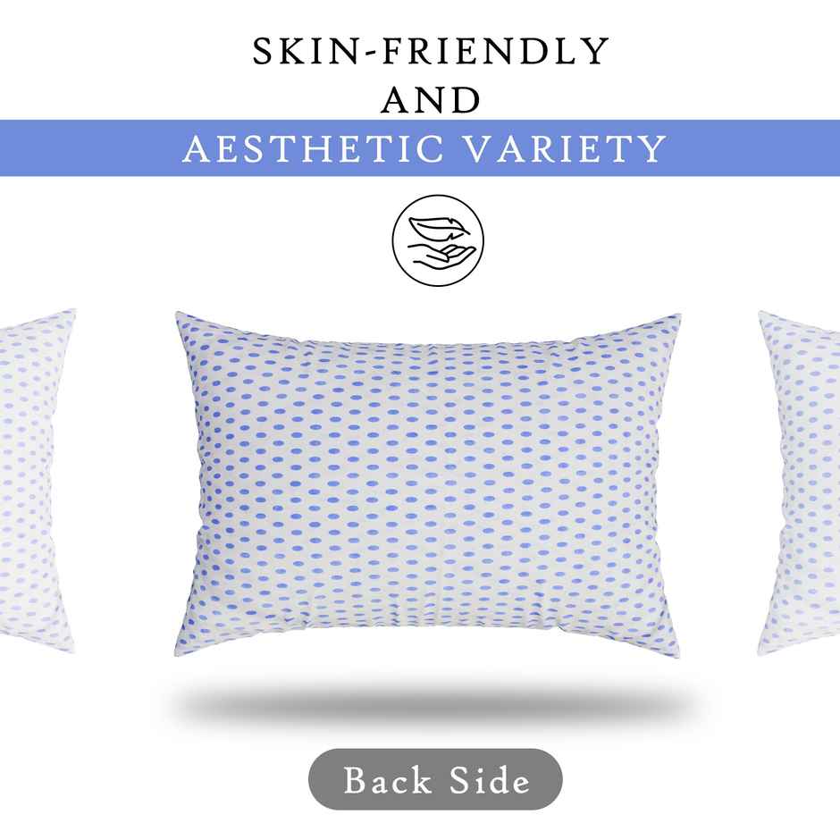 Kuber Industries Set of 2 Cotton Pillow Covers | Premium Cushion Covers | Dot Blue Flower