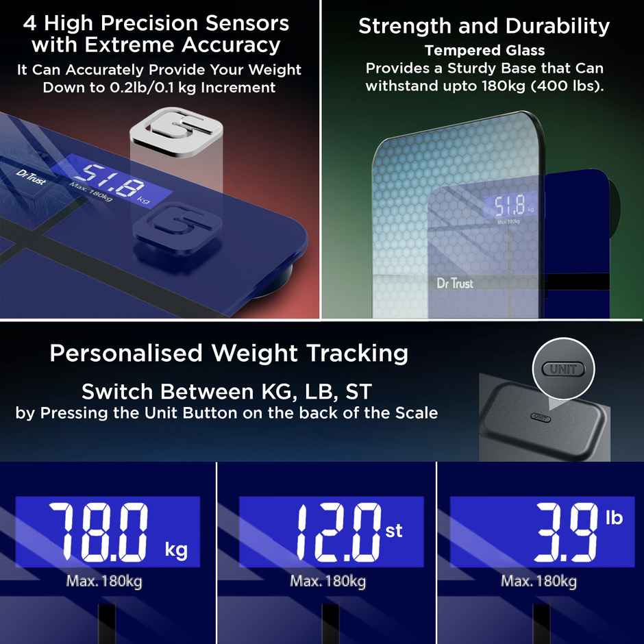 Dr. Trust Executive Rechargeable Digital Electronic Weight Machine and Body Weighing Scale