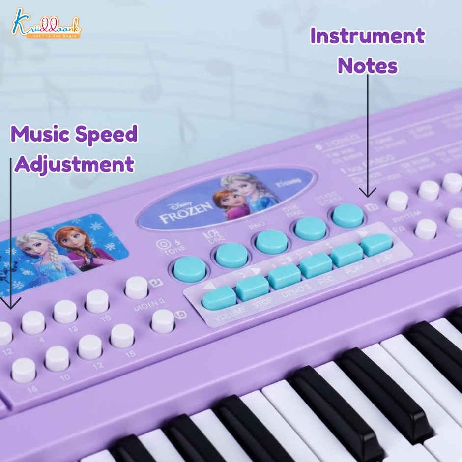 Kriiddaank Frozen Keyboard Piano 37 Keys Instrument Sounds, Microphone, Demo Light MusicToy