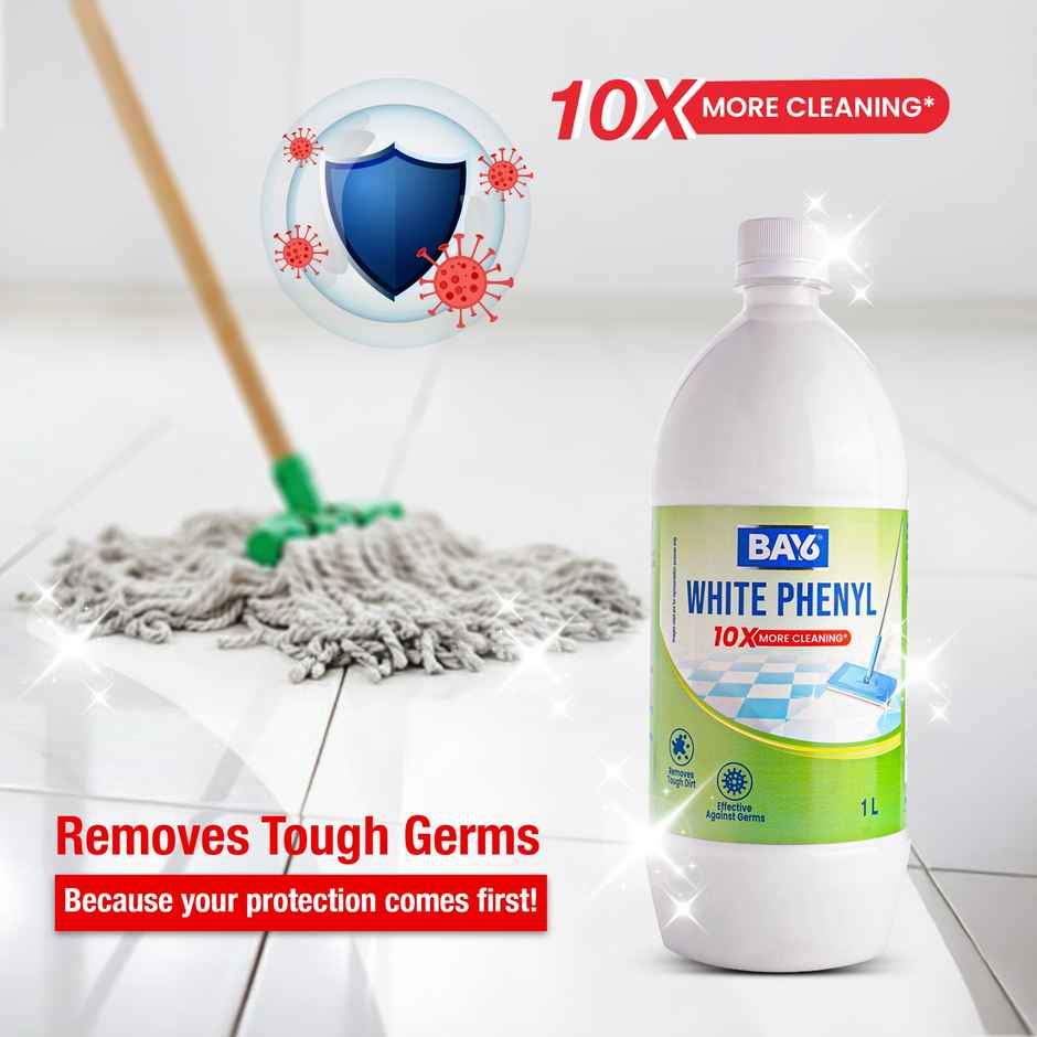 BAY6 White Phenyl Tough Dirt Removal Germ Fighter