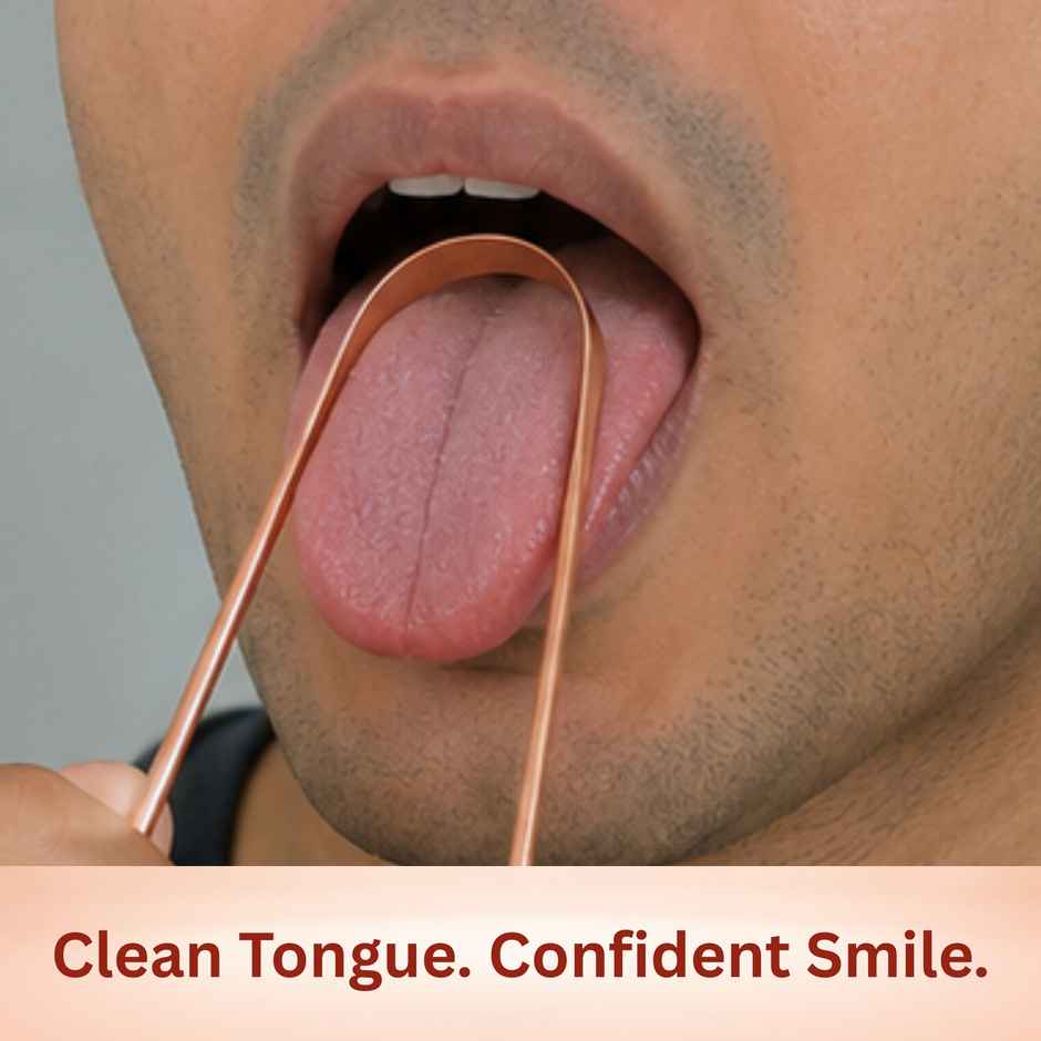 Midazzle Ayurvedic Copper Round Flexible Handle Tongue Cleaner | MIOT7501