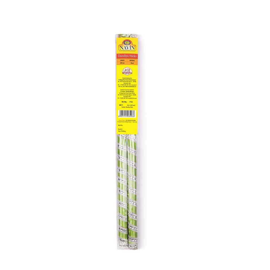 Navratri Wooden Dandiya Sticks | Traditional Garba Dance Sticks Dandia Sticks | Green | Cycle Pure