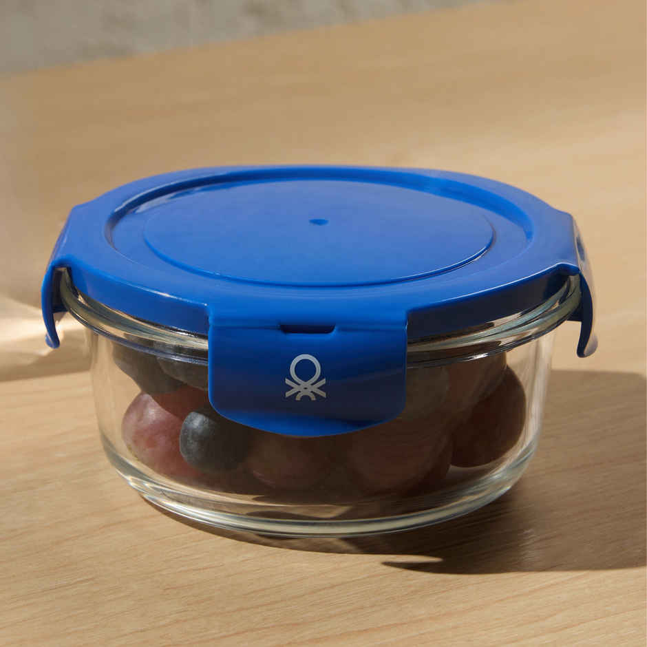 United Colors of Benetton Borosilicate Glass Food Container | Airtight Leakproof - 400 ml