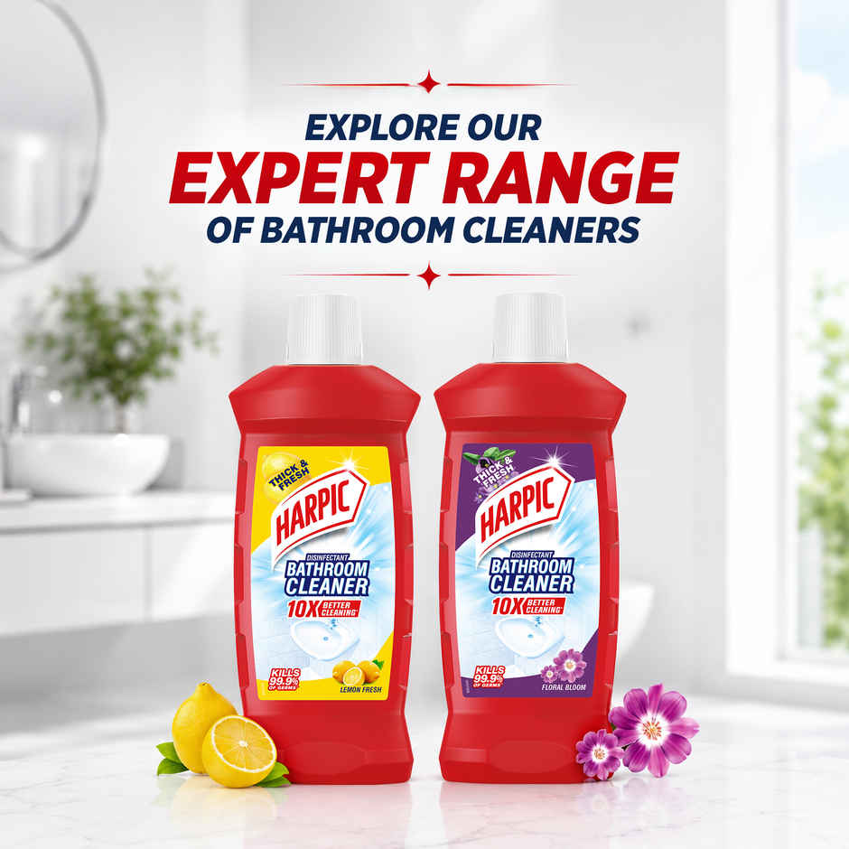 Harpic Floral Bathroom Cleaner Liquid | Removes Bathroom Stains