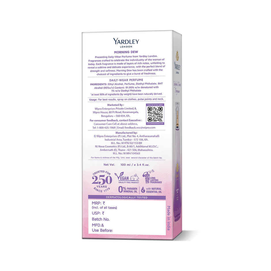 Yardley London Morning Dew Perfume Fresh Floral Scent for Women