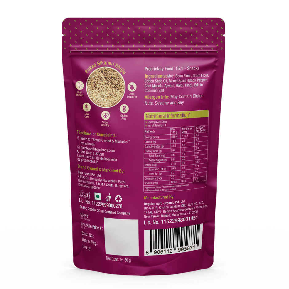 Protein Chef Baked Bikaneri Bhujia Sev Guilt Free Healthy Snacks Baked Glutenfree Diet Namkeen Bhujiya