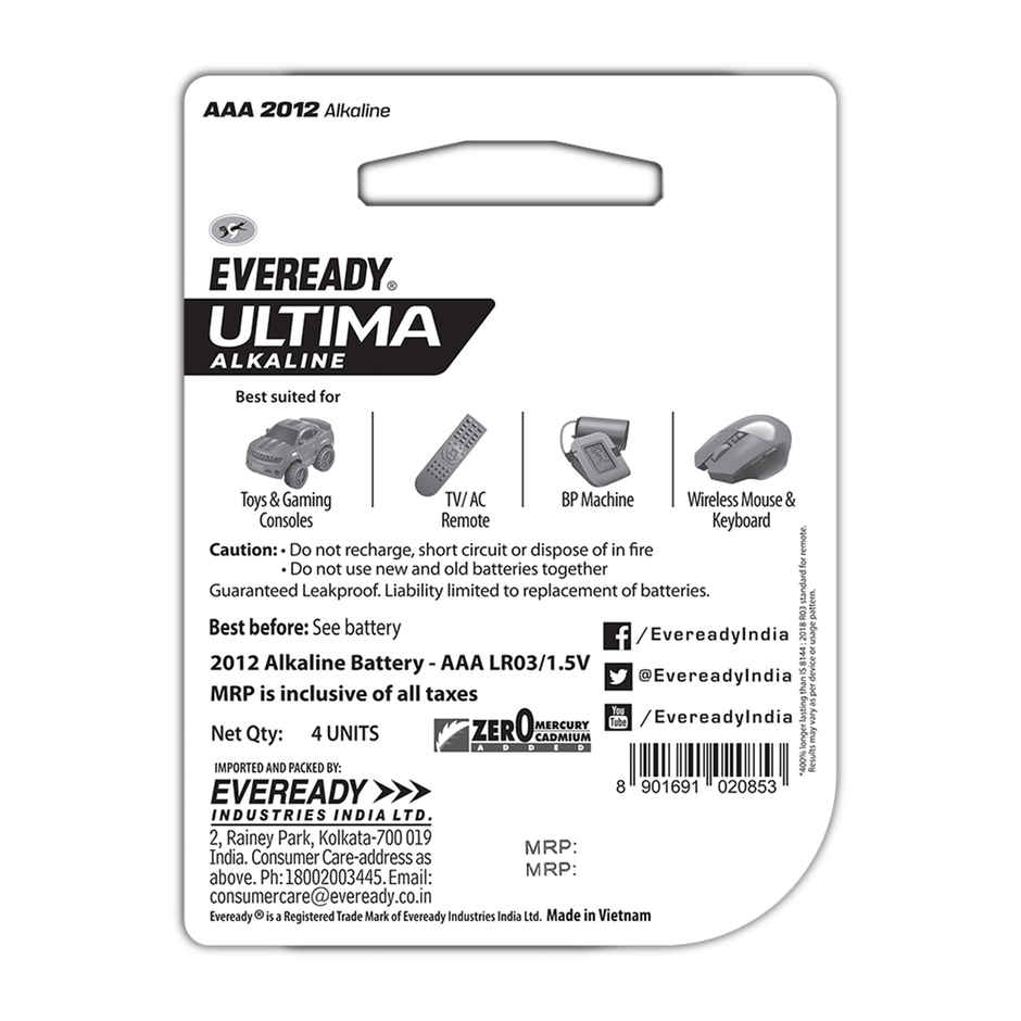 Eveready Ultima Alkaline AAA Battery