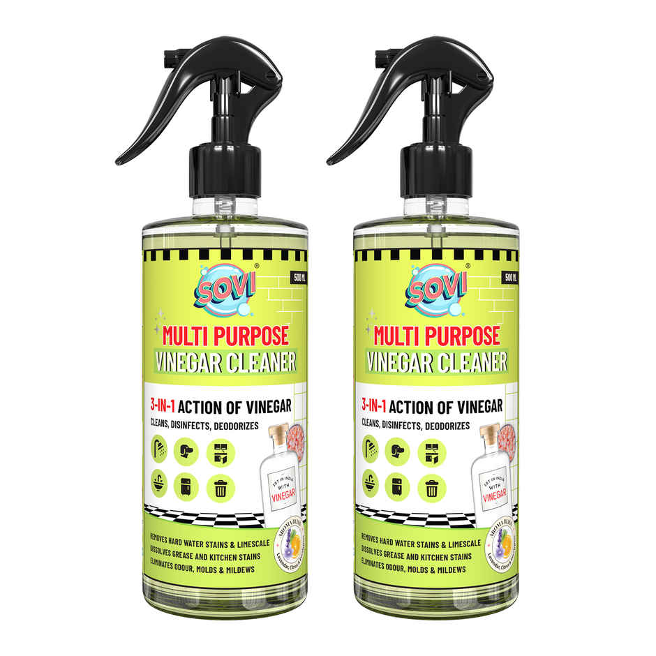 Sovi Multipurpose Vinegar Cleaner | Bathroom - Kitchen Cleaner | Degreaser | Lavender | Pack Of 2