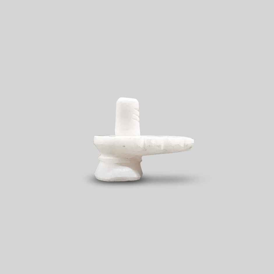 White Shivling | 3 Inch | Mahadev Idol for Home Temple | Svasti