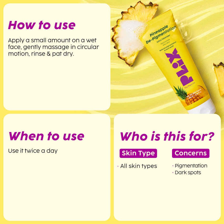 Plix Pineapple Juicy Cleanser with Niacinamide for De-pigmentation