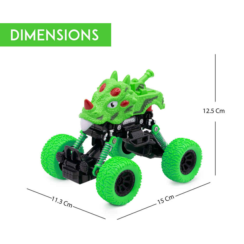 SEEDO No Battery Mechanical and Friction Power Pull Back Dino 1 | Green