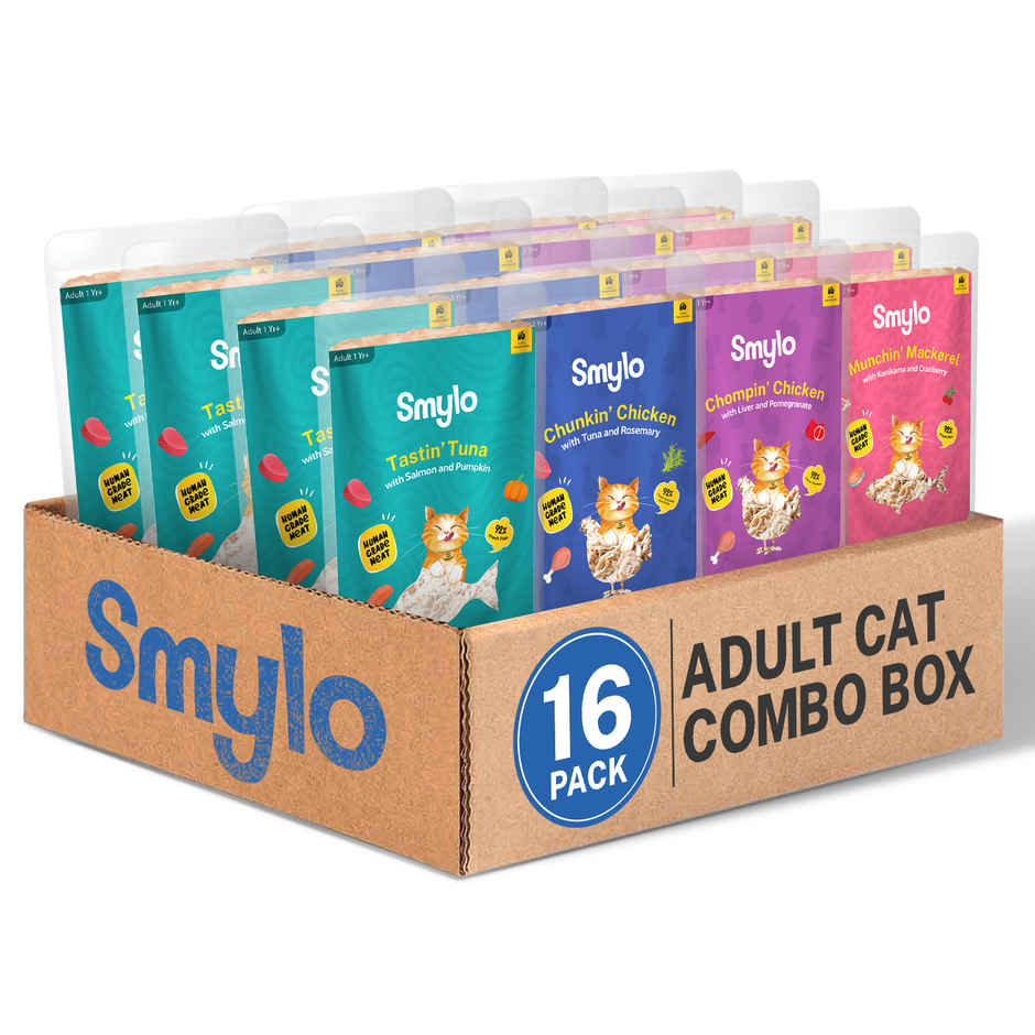 Smylo Adult Wet Cat Food Variety Combo | Chicken, Tuna & Mackerel, Fresh and Preservative Free