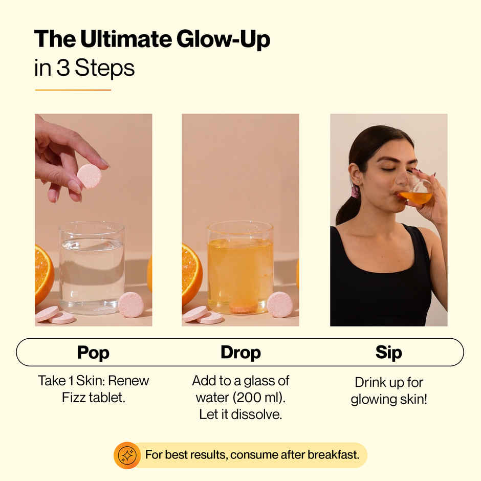 Setu Skin Renew Glutathione Effervescent Tablets For Skin Glow (Orange)