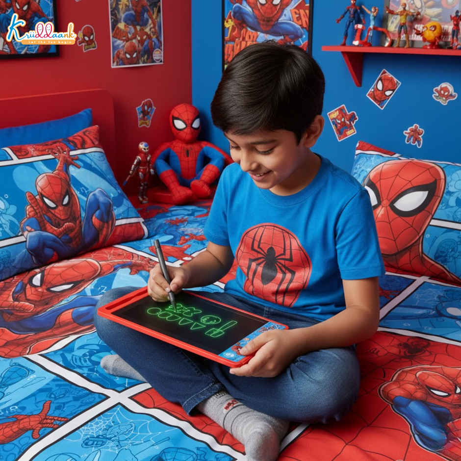 Kriiddaank Spiderman LCD Writing Tablet 10.5 Inch Electronic Drawing Pad Toddler Travel Slate Gift