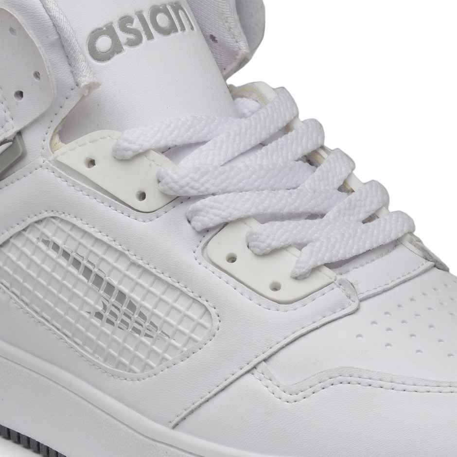 Asian Carnival-01 Hightop Sneakers For Men Full White | UK-6