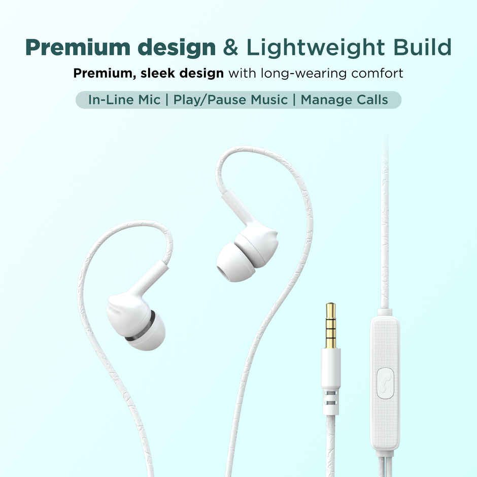 Aroma HF508 - 3.5mm Jack Clear Hi-Fi Sound, Deep Bass Wired Earphone | White
