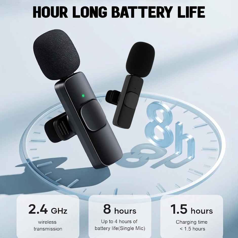 KMW 01 Wireless Microphone | Plug and Play | 20m Range | High Sensitivity | Wide Compatibility, Clear Sound | Type-C & iOS Connector Type